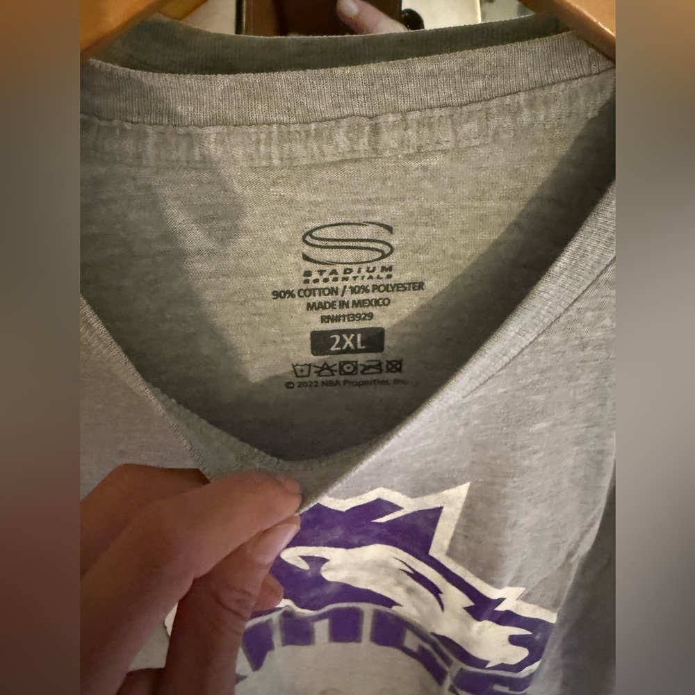 Sacramento Kings Stadium Essentials Tee 2XL NWT Lion Grey Fanatics Purple - Picture 2 of 6